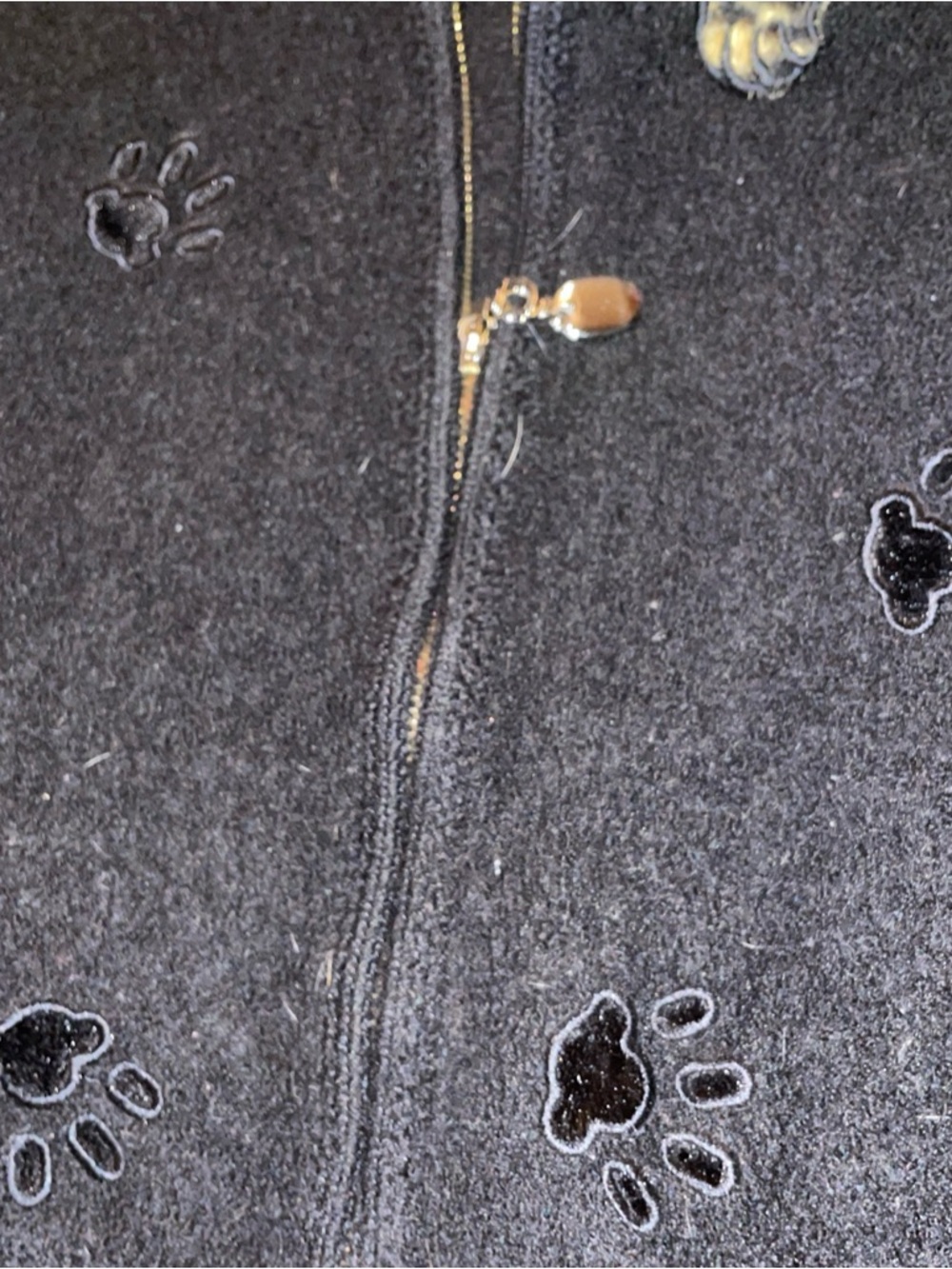 Lisa International Black Wool Vest with Leopard Appliqué - Picture 5 of 11